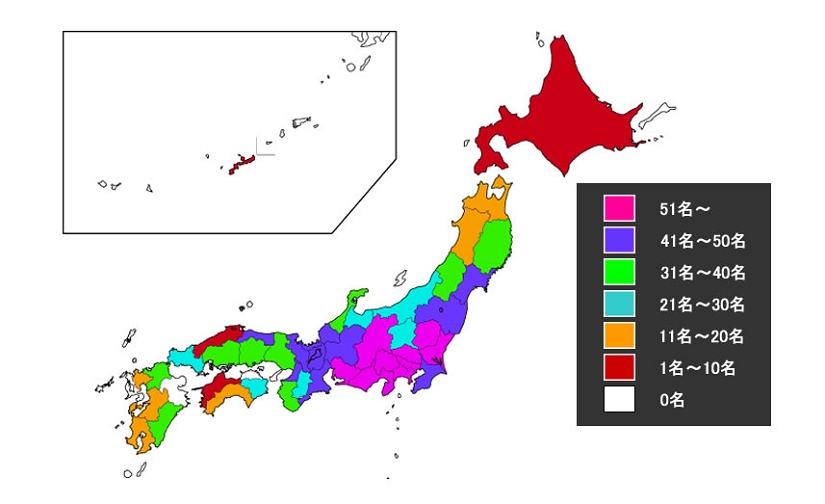 来院マップ（日本）